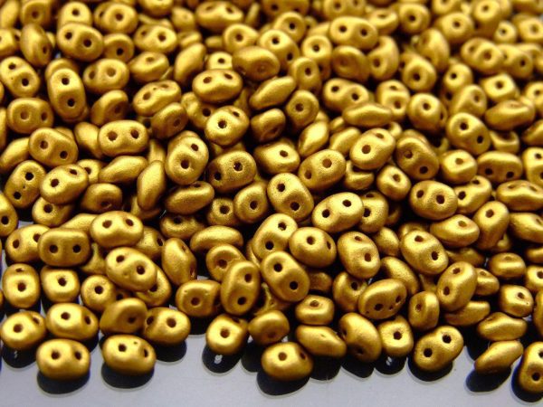 20g MATUBO™ Beads SuperDuo Matte Metallic Aztec Gold K0172 beads mouse