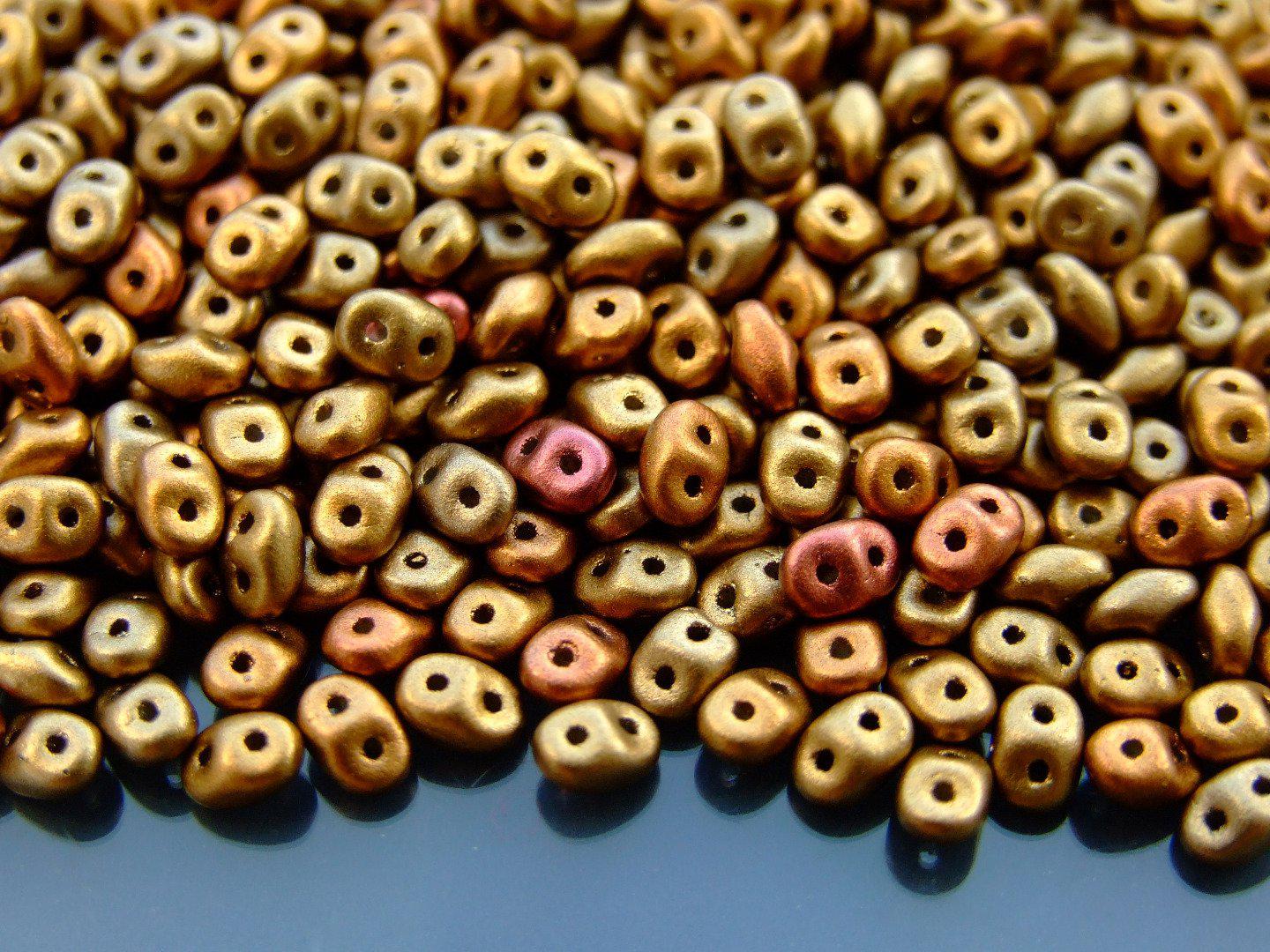 MATUBO™ Beads SuperDuo Matte Metallic Gold Iris 01610CR beadsmouse.co.uk