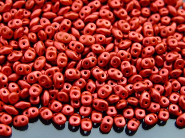 20g MATUBO™ Beads SuperDuo Matte Metallic Lava 01890WH beads mouse