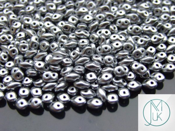 10g SuperDuo Beads Matte Metallic Silver Michael's UK Jewellery