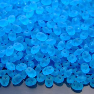 20g MATUBO™ Beads SuperDuo Aquamarine Transparent Matte