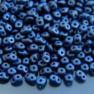 10g SuperDuo Beads Metallic Suede Dark Blue Michael's UK Jewellery