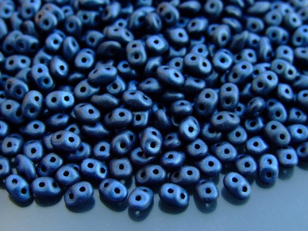 10g SuperDuo Beads Metallic Suede Dark Blue Michael's UK Jewellery