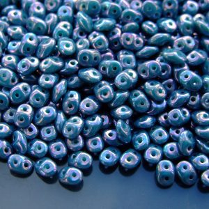 20g MATUBO™ Beads SuperDuo Nebula Blue Turquoise Opaque S7C63030 beads mouse