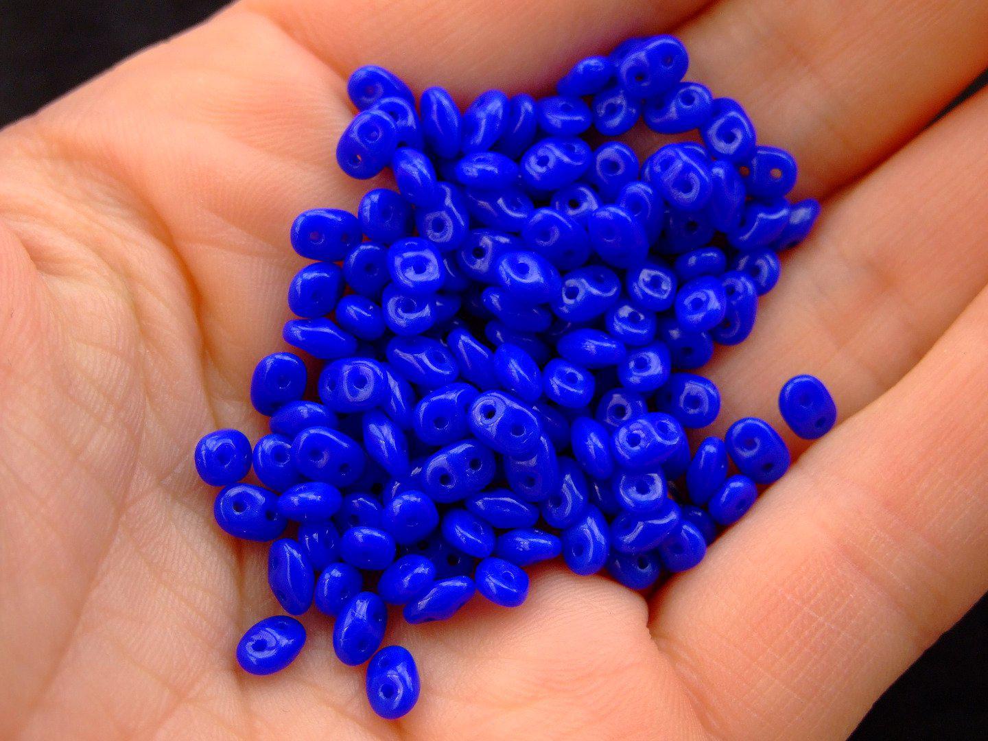 10g SuperDuo Beads Opaque Blue Michael's UK Jewellery