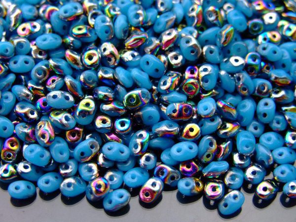 20g MATUBO™ Beads SuperDuo Vitrail Turquoise Blue Opaque V63030 beads mouse