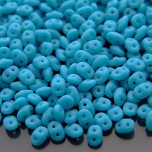 10g SuperDuo Beads Opaque Dark Blue Turquoise Matte Michael's UK Jewellery