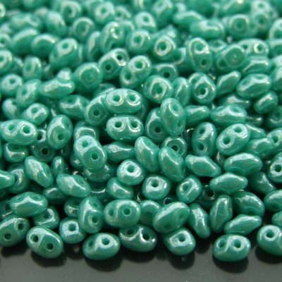 20g MATUBO™ Beads SuperDuo Luster Turquoise Green Opaque L63130 beads mouse