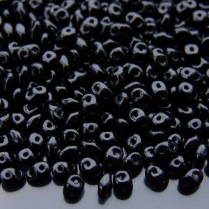 10g SuperDuo Beads Opaque Jet Black Michael's UK Jewellery
