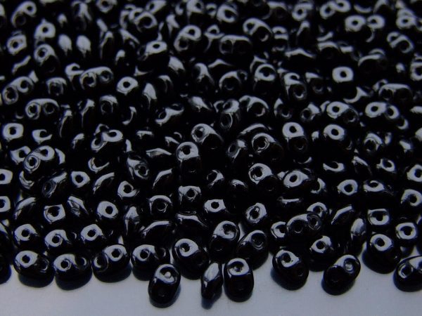 20g MATUBO™ Beads SuperDuo Opaque Jet Black 23980 beads mouse