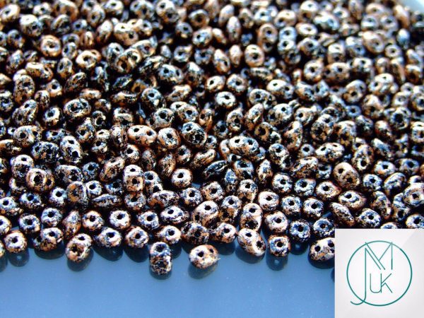 10g SuperDuo Beads Opaque Jet Black Tweedy Light Copper Michael's UK Jewellery