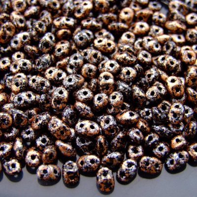 20g MATUBO™ Beads SuperDuo Tweedy Lt. Copper Op. Jet Black 45709JT beads mouse