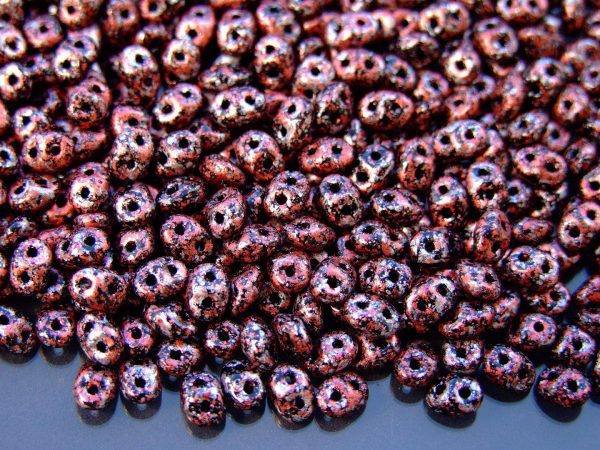 10g SuperDuo Beads Opaque Jet Black Tweedy Red Michael's UK Jewellery