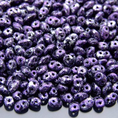 20g MATUBO™ Beads SuperDuo Tweedy Violet Opaque Jet Black 45710JT beads mouse