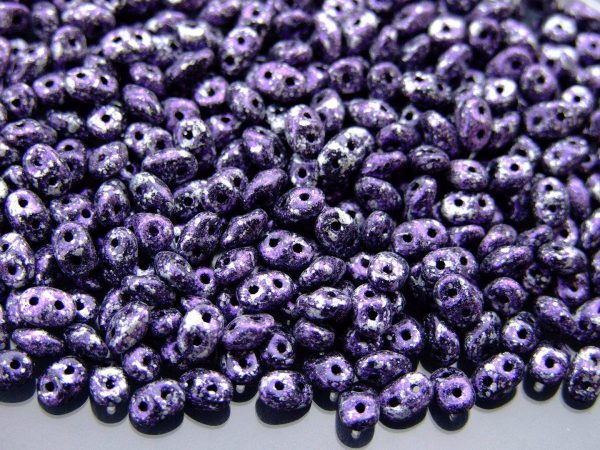 20g MATUBO™ Beads SuperDuo Tweedy Violet Opaque Jet Black 45710JT beads mouse