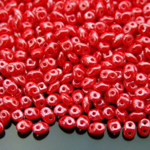 10g SuperDuo Beads Opaque Red Luster Michael's UK Jewellery