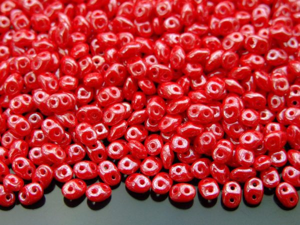 10g SuperDuo Beads Opaque Red Luster Michael's UK Jewellery