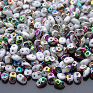20g MATUBO™ Beads SuperDuo Opaque Vitrail White V03000 beads mouse
