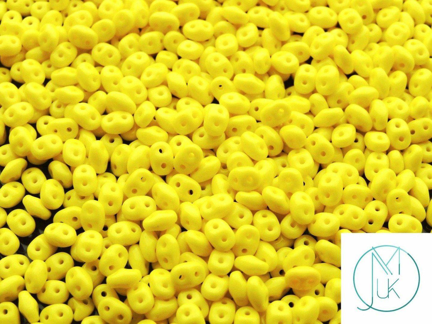 10g SuperDuo Beads Opaque Yellow Lemon Michael's UK Jewellery