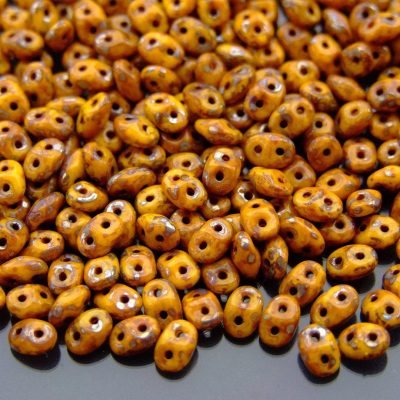 20g MATUBO™ Beads SuperDuo Picasso Silver Opaque Yellow TP83120 beads mouse