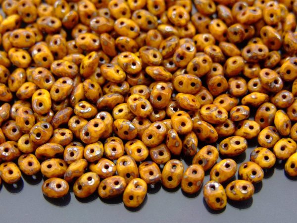20g MATUBO™ Beads SuperDuo Picasso Silver Opaque Yellow TP83120 beads mouse