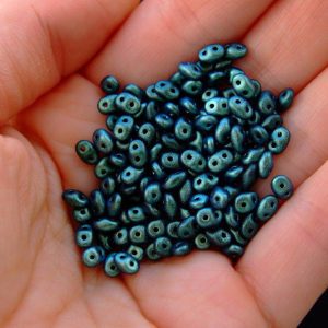 10g SuperDuo Beads Polychrome Aqua Teal Michael's UK Jewellery