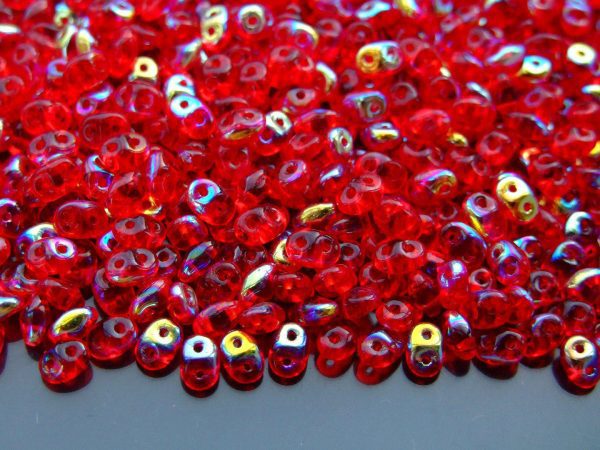 20g MATUBO™ Beads SuperDuo AB Siam Ruby Transparent beads mouse