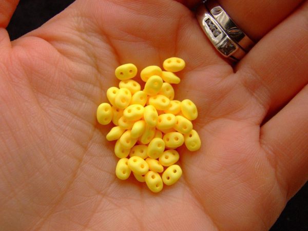 10g SuperDuo Beads Silk Matt Yellow Neon Sunshine Michael's UK Jewellery