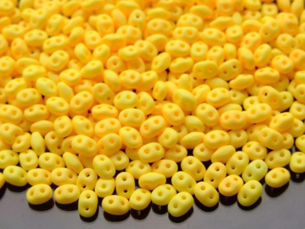 10g SuperDuo Beads Silk Matt Yellow Neon Sunshine Michael's UK Jewellery