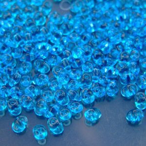 20g MATUBO™ Beads SuperDuo Aquamarine Transparent Blue