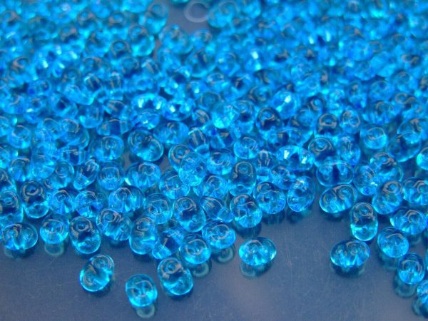 20g MATUBO™ Beads SuperDuo Aquamarine Transparent Blue