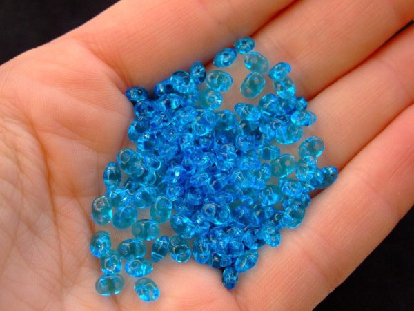 10g SuperDuo Beads Transparent Aquamarine Michael's UK Jewellery