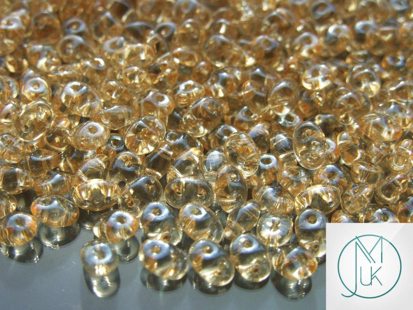 10g SuperDuo Beads Transparent Champagne Luster Michael's UK Jewellery