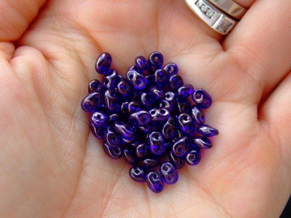 10g SuperDuo Beads Transparent Cobalt Vega Michael's UK Jewellery