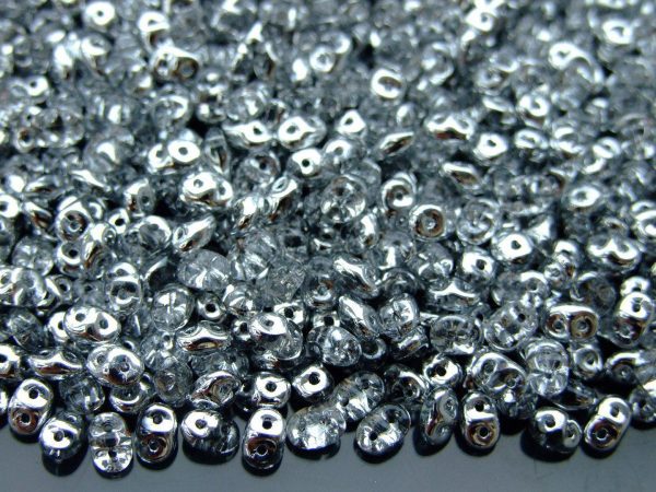 20g MATUBO™ Beads SuperDuo Half Silver Transparent Crystal S00030 beads mouse
