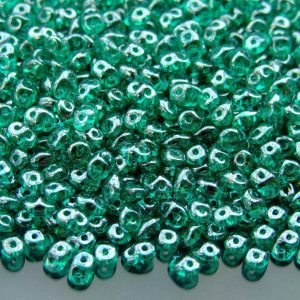 10g SuperDuo Beads Transparent Emerald Luster Michael's UK Jewellery