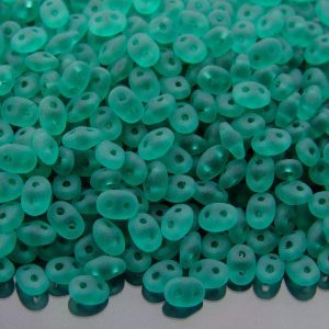 20g MATUBO™ Beads SuperDuo Emerald Transparent Matte