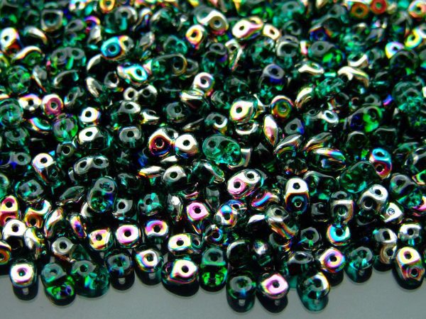 20g MATUBO™ Beads SuperDuo Emerald Vitrail Tr. beads mouse