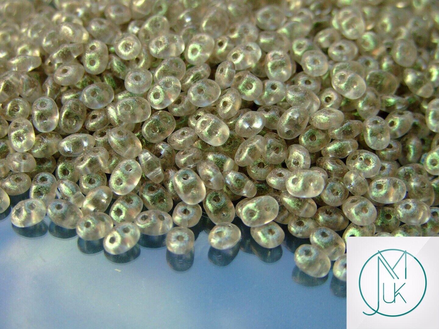 10g SuperDuo Beads Transparent Grey Stardust Michael's UK Jewellery