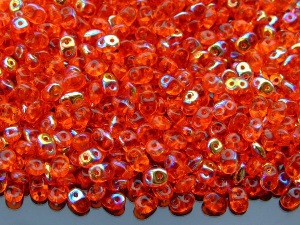 20g MATUBO™ Beads SuperDuo AB Hyacinth Transparent Orange beads mouse