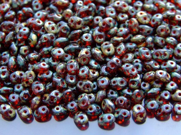 20g MATUBO™ Beads SuperDuo Picasso Hyacinth Orange Tr. T90030 beads mouse
