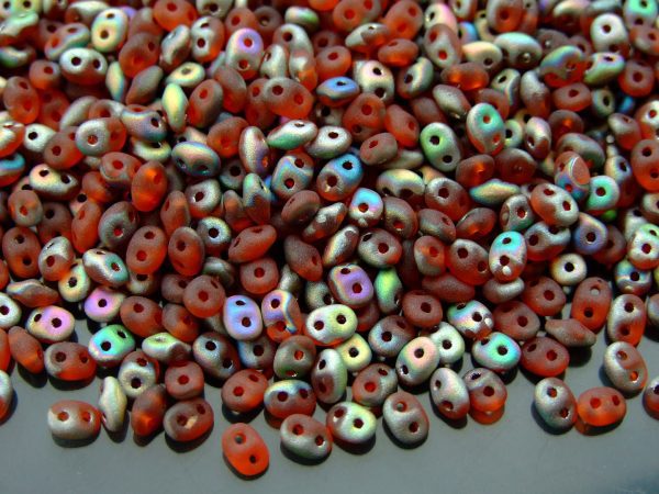 20g MATUBO™ Beads SuperDuo Hyacinth Vitrail Tr. Matte Orange