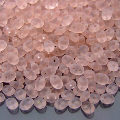 20g MATUBO™ Beads SuperDuo Pink Rosaline Transparent Matte