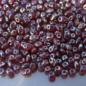 10g SuperDuo Beads Transparent Ruby Picasso Silver Michael's UK Jewellery