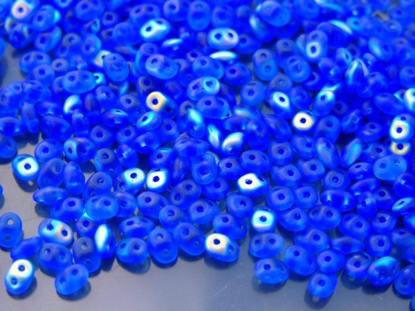 20g MATUBO™ Beads SuperDuo AB Sapphire Matte Tr. Blue