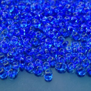 20g MATUBO™ Beads SuperDuo Sapphire Transparent Blue