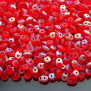 20g MATUBO™ Beads SuperDuo AB Siam Matte Ruby Transparent beads mouse