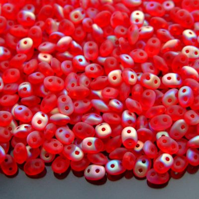 20g MATUBO™ Beads SuperDuo AB Siam Matte Ruby Transparent beads mouse