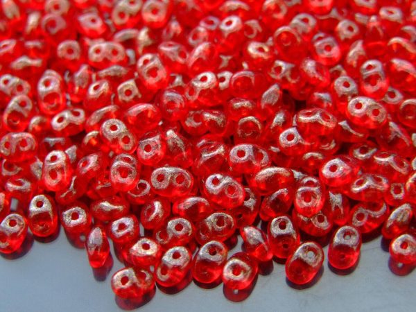 20g MATUBO™ Beads SuperDuo Luster Siam Ruby Gold GM90080 beads mouse