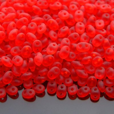 20g MATUBO™ Beads SuperDuo Siam Ruby Transparent Matte